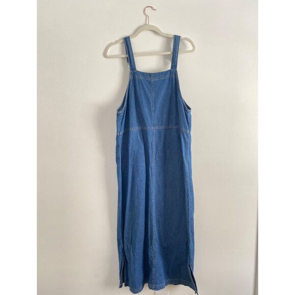 Vintage Crossroads Women’s Blue Denim Overall Dress W/ Pocket Size S 100% Cotton - Picture 4 of 6